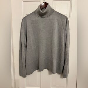 Everlane boxy fine knit wool turtleneck size XL Gray
